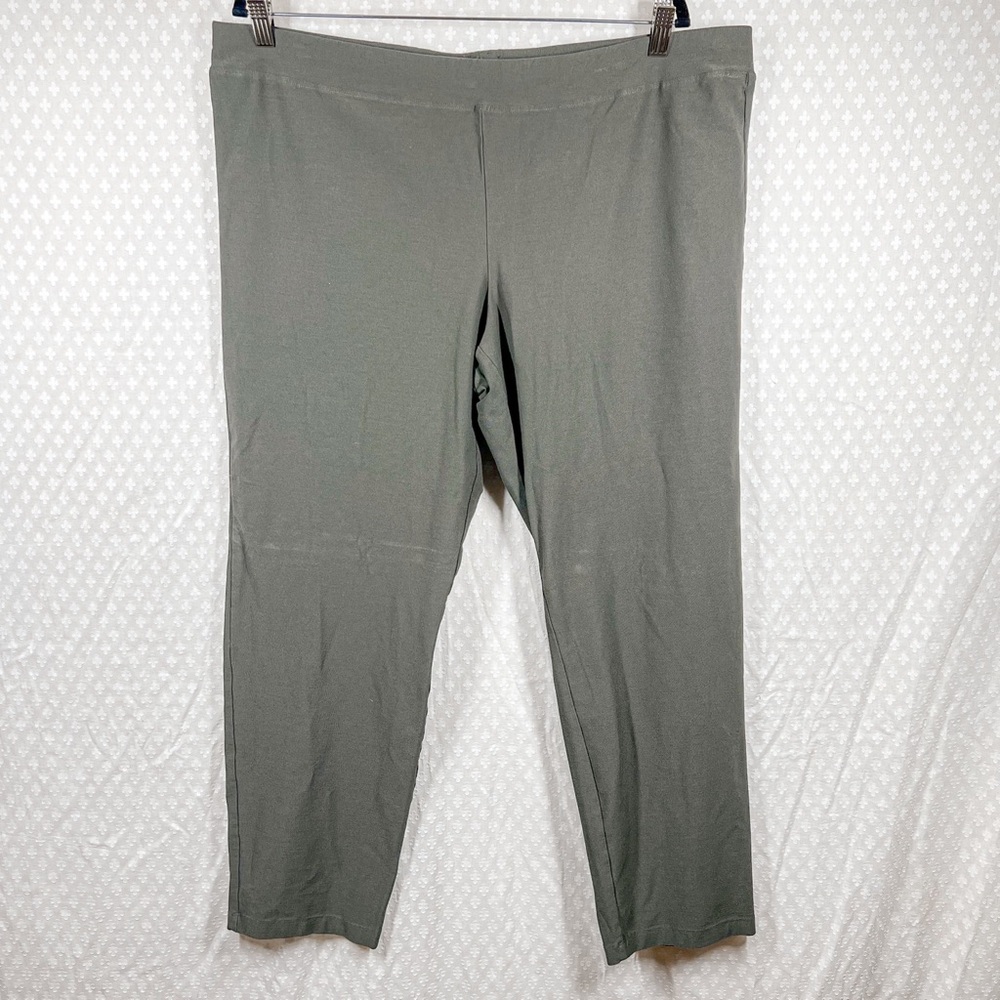 Eileen Fisher Green High Rise Pull On‎ Ponte Pants